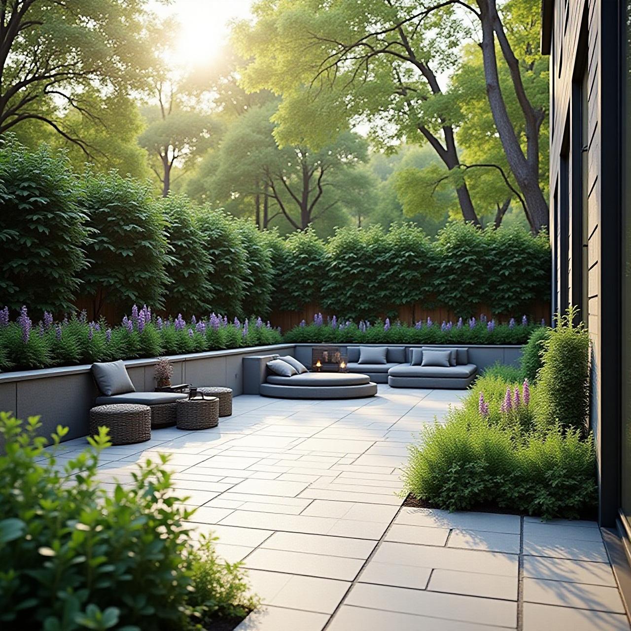 Lush landscaped garden in New York