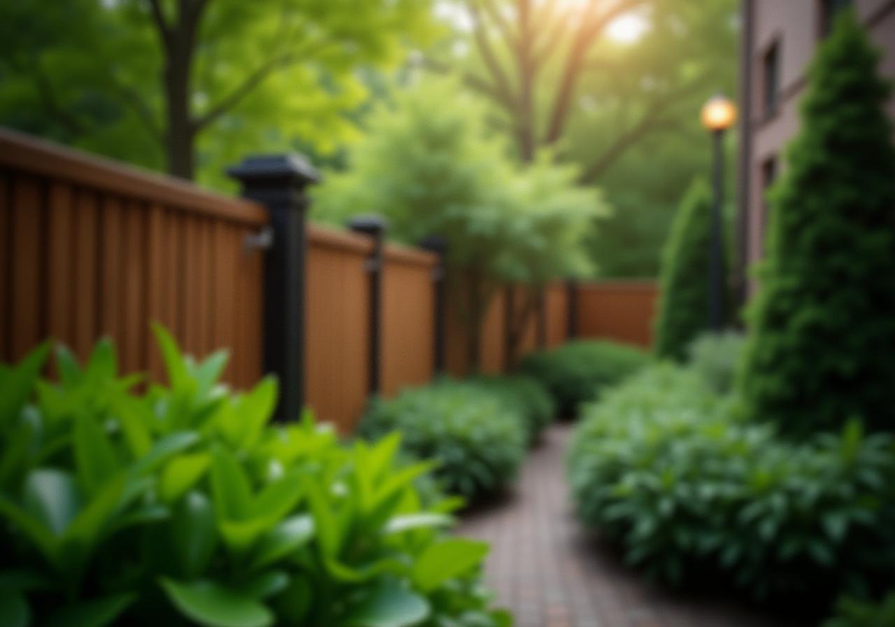 A serene green garden landscape representing security and trust