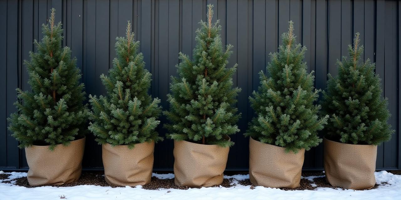 Winterized evergreen shrubs